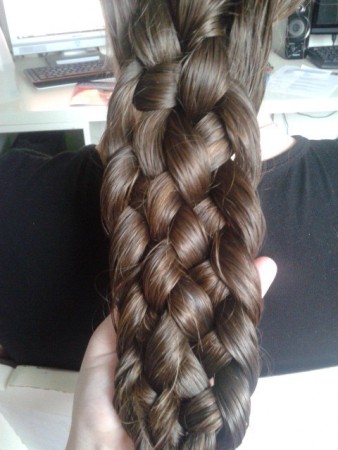 Zeven stringen vlecht (dichtbij)